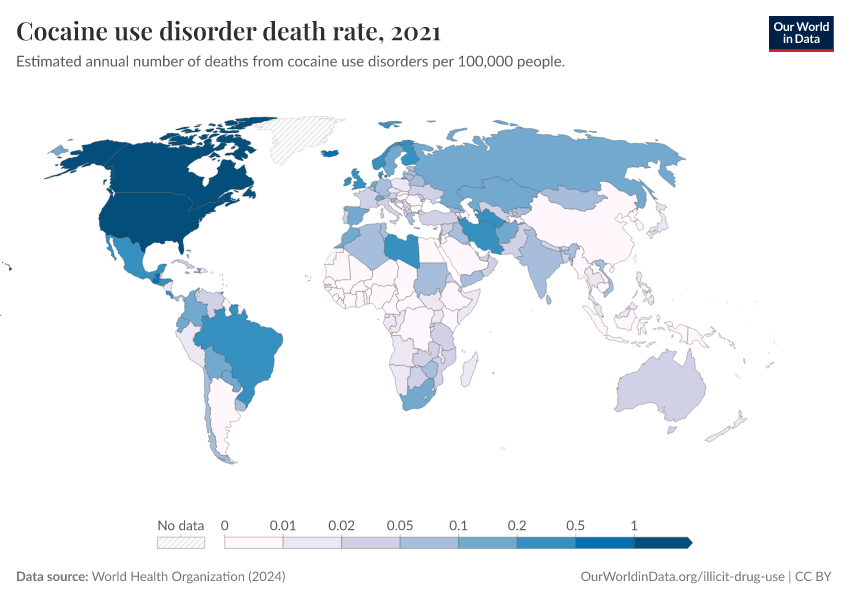 A thumbnail of the "Cocaine use disorder death rate" chart