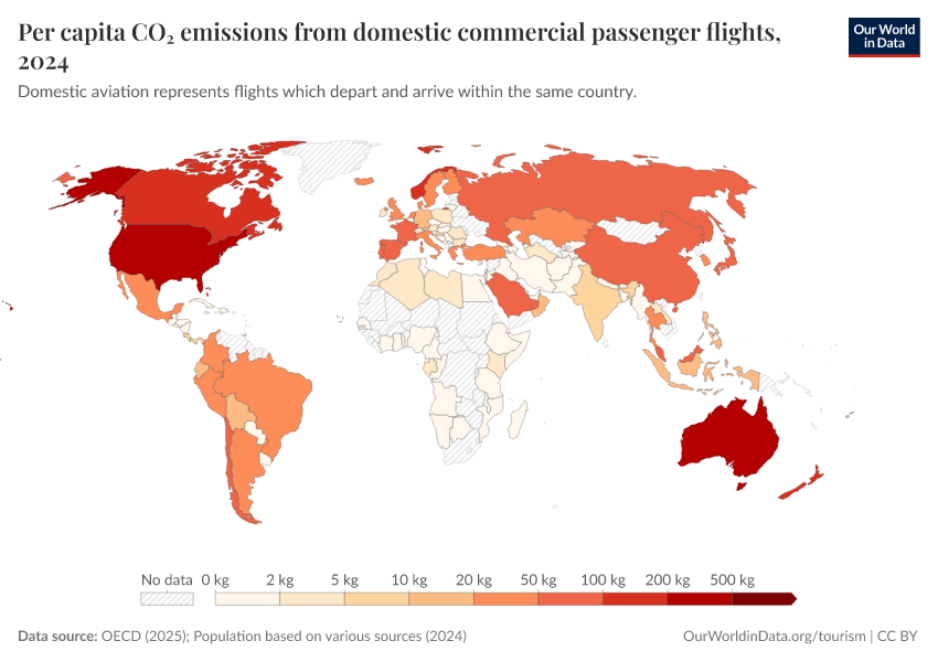 A thumbnail of the "Per capita CO₂ emissions from domestic commercial passenger flights" chart