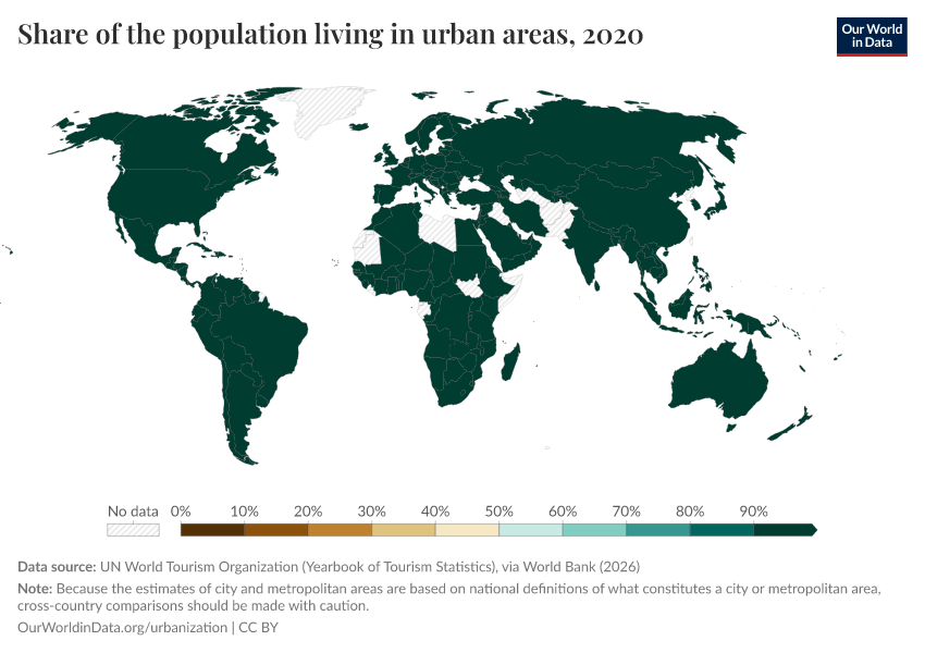 A thumbnail of the "Share of the population living in urban areas" chart